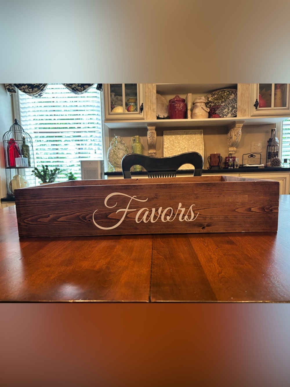 Wooden Favors Display Box in Dark Brown